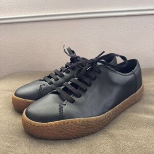 Camper Peu Terreno Black Leather Women's Lace Up Sneakers Shoes 41 Comfort